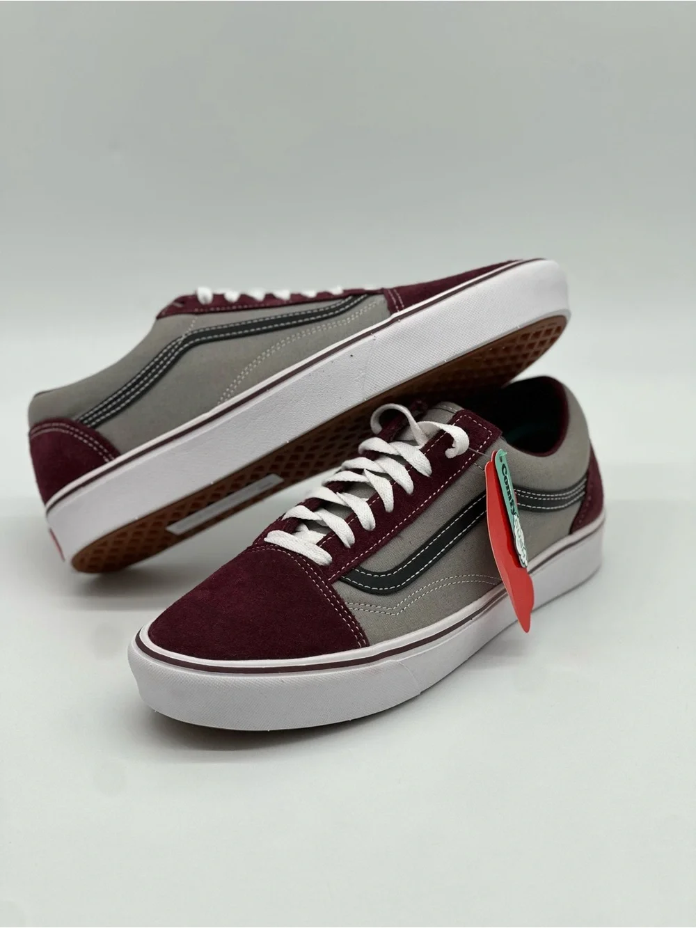 Vans Old Skool Low Top Sneakers - Burgundy & Gray